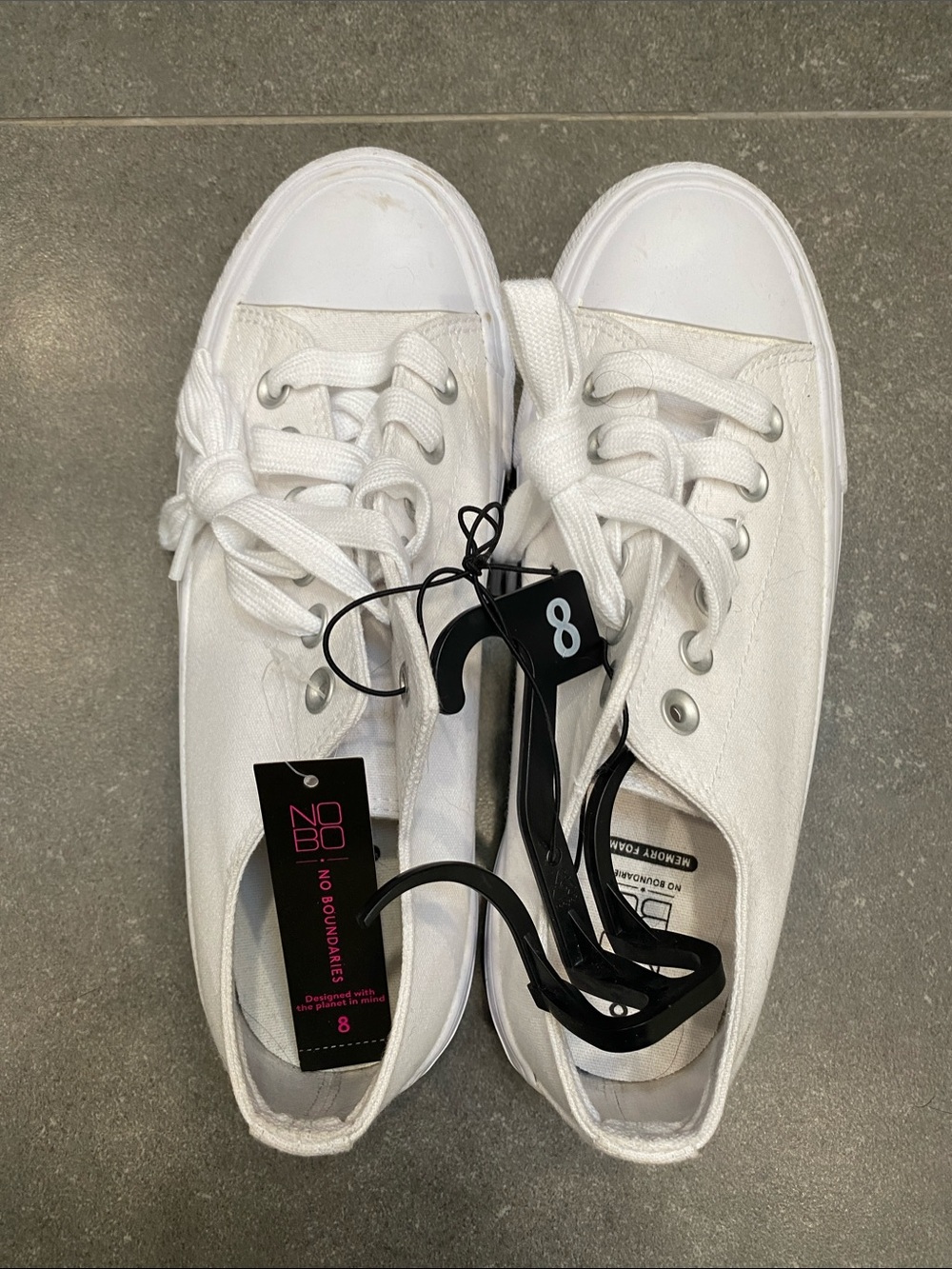 No Boundaries White Canvas Lace-Up Sneakers - Women's